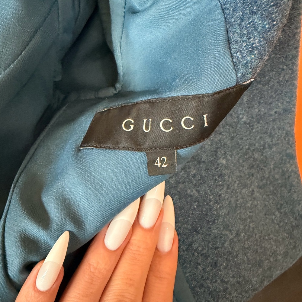 Gucci Elegant Blue TWEED BLAZER SIZE 42 PERFECT CONDITION SPORTS COAT - Picture 14 of 15